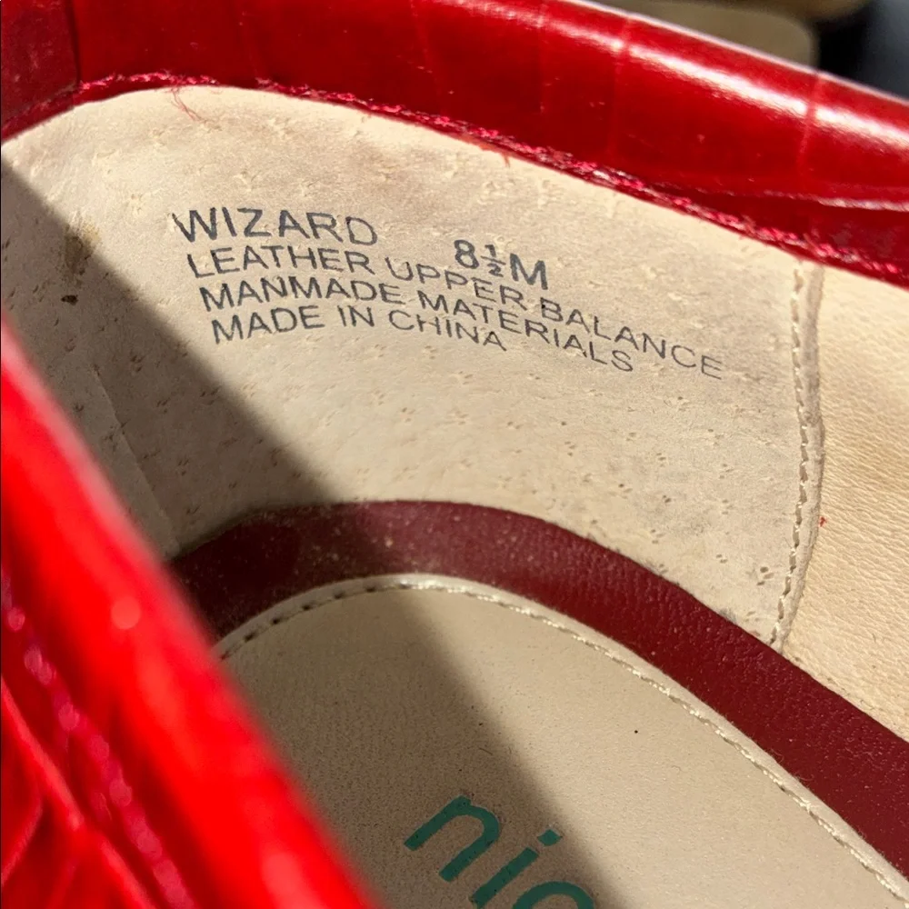 Nicole Women's Vibrant Red Croc-Embossed Flats - Picture 3 of 10
